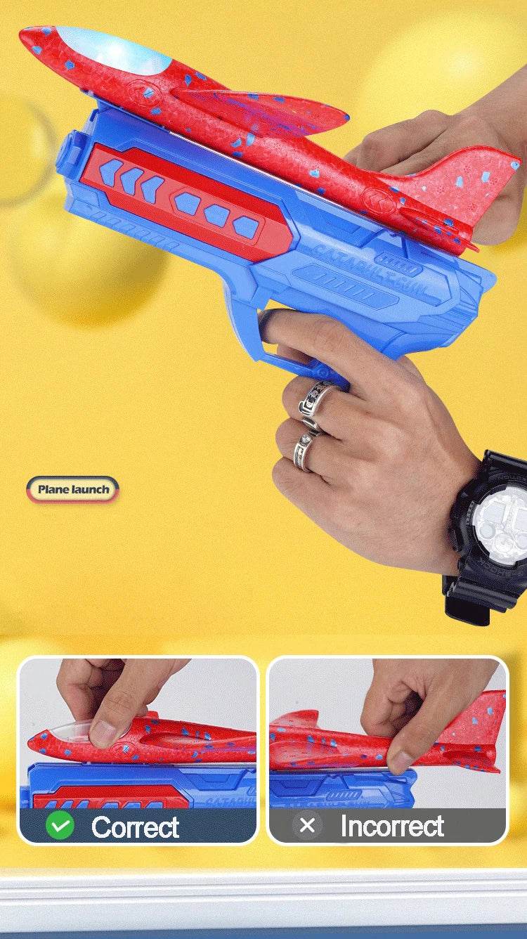 Children Foam Plane Launcher Toy Outdoor Catapult Gun - ToylandEU