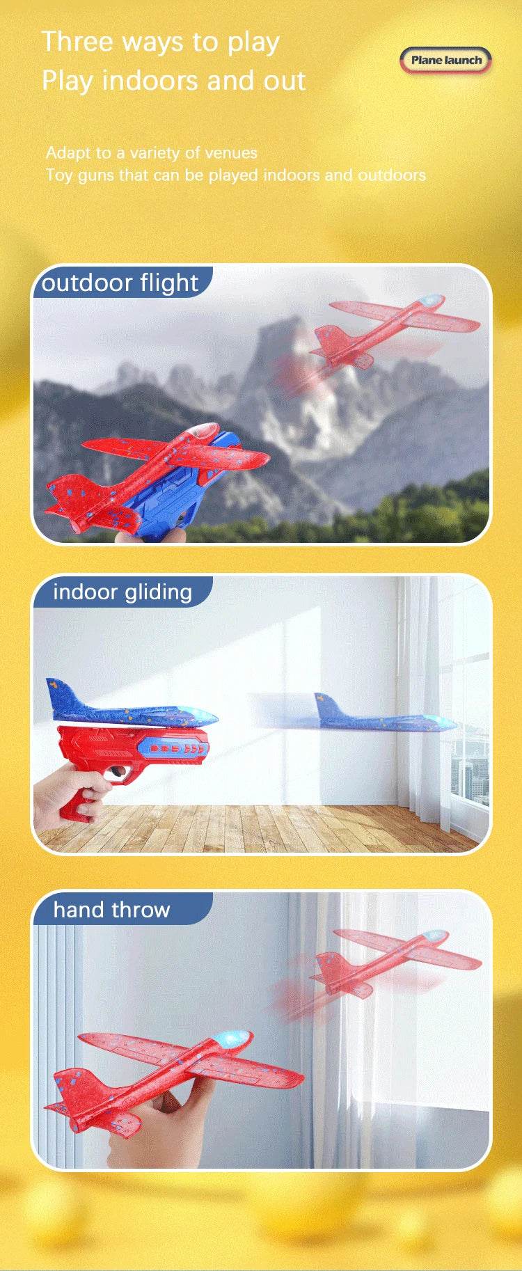 Children Foam Plane Launcher Toy Outdoor Catapult Gun - ToylandEU