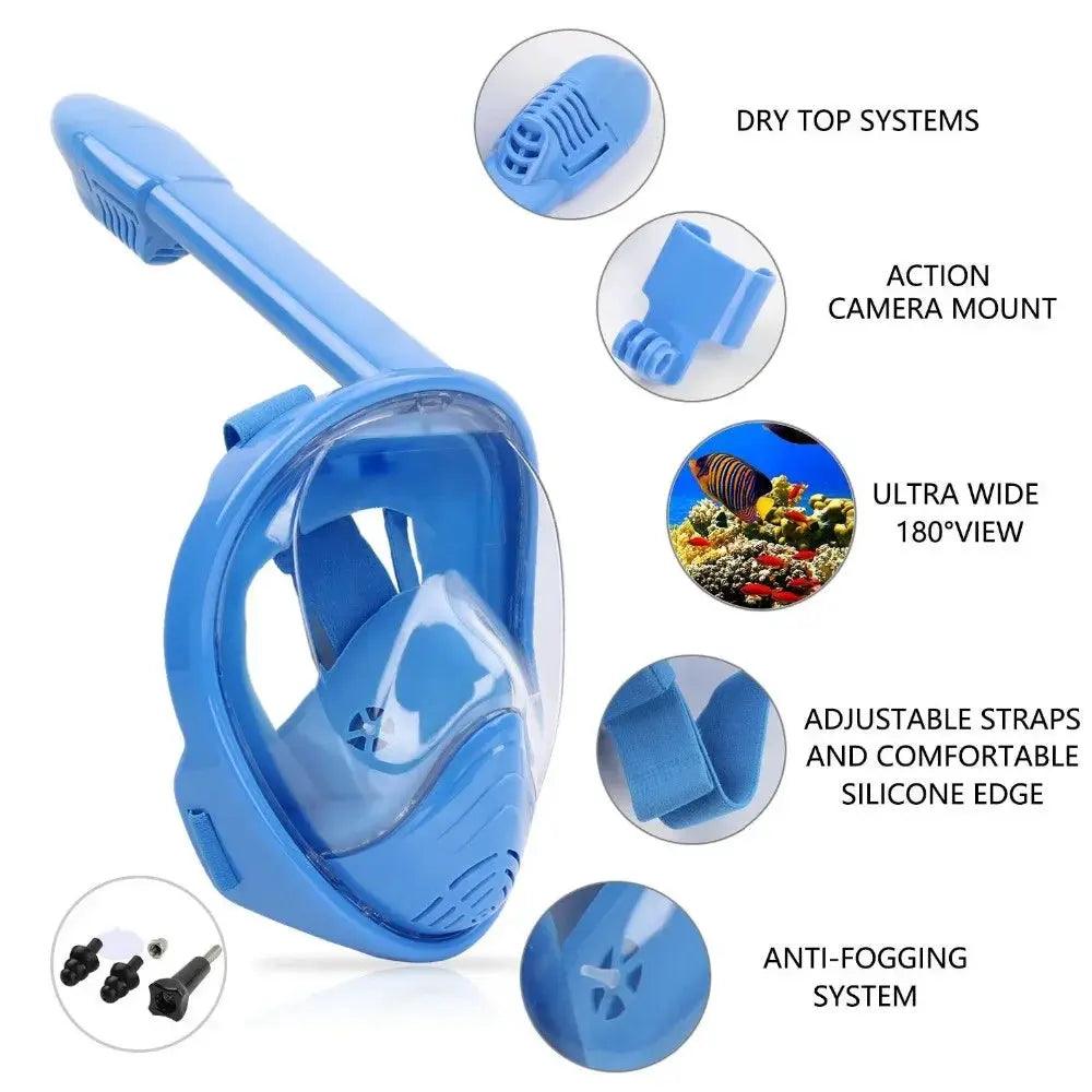  Children Full Face Snorkel Mask Anti Fog Dry System -  ToylandEU™