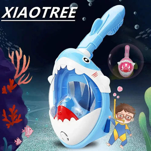 Children Cartoon Diving Mask Swimming Full Face Snorkeling Mask Boys Girls Underwater Scuba Anti Fog Snorkel Set Equipment Kids - ToylandEU