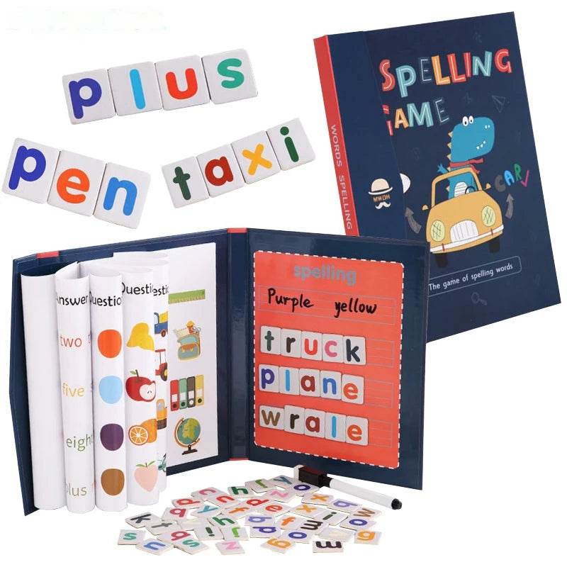 Children Magnetic Spelling Word Books Kids Montessori Game Learning Education English Writing Teaching Aids Alphabet Wooden Toys - ToylandEU