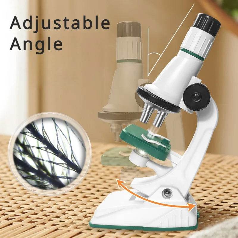 Children Microscope Kit 200x 600x 1200x Biological Science Stem Toy School Home Educational Pocket Microscope with LED Light - ToylandEU