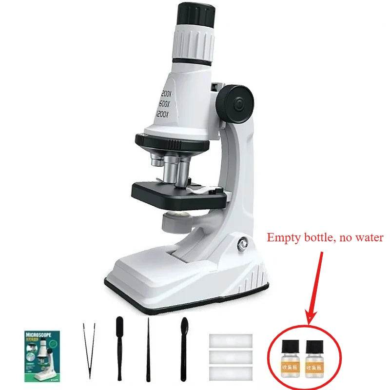 Children Microscope Kit 200x 600x 1200x Biological Science Stem Toy School Home Educational Pocket Microscope with LED Light - ToylandEU