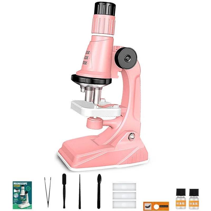 Children Microscope Kit 200x 600x 1200x Biological Science Stem Toy School Home Educational Pocket Microscope with LED Light - ToylandEU