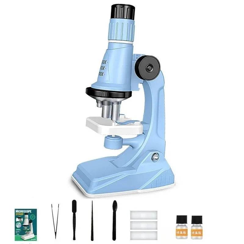 Children Microscope Kit 200x 600x 1200x Biological Science Stem Toy School Home Educational Pocket Microscope with LED Light - ToylandEU