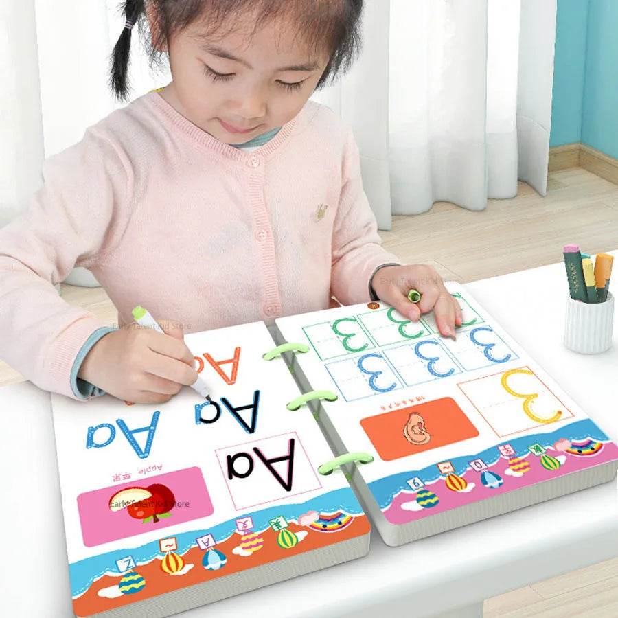 Children Notebook Waterproof White Hard Paper Board Erasable Pen Reusable Magic Books Kids Calligraphy Practice - ToylandEU