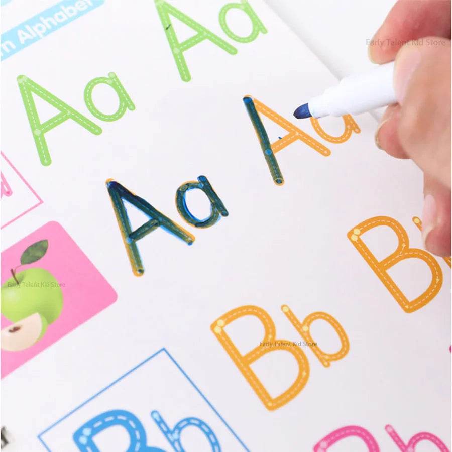 Children Notebook Waterproof White Hard Paper Board Erasable Pen Reusable Magic Books Kids Calligraphy Practice - ToylandEU