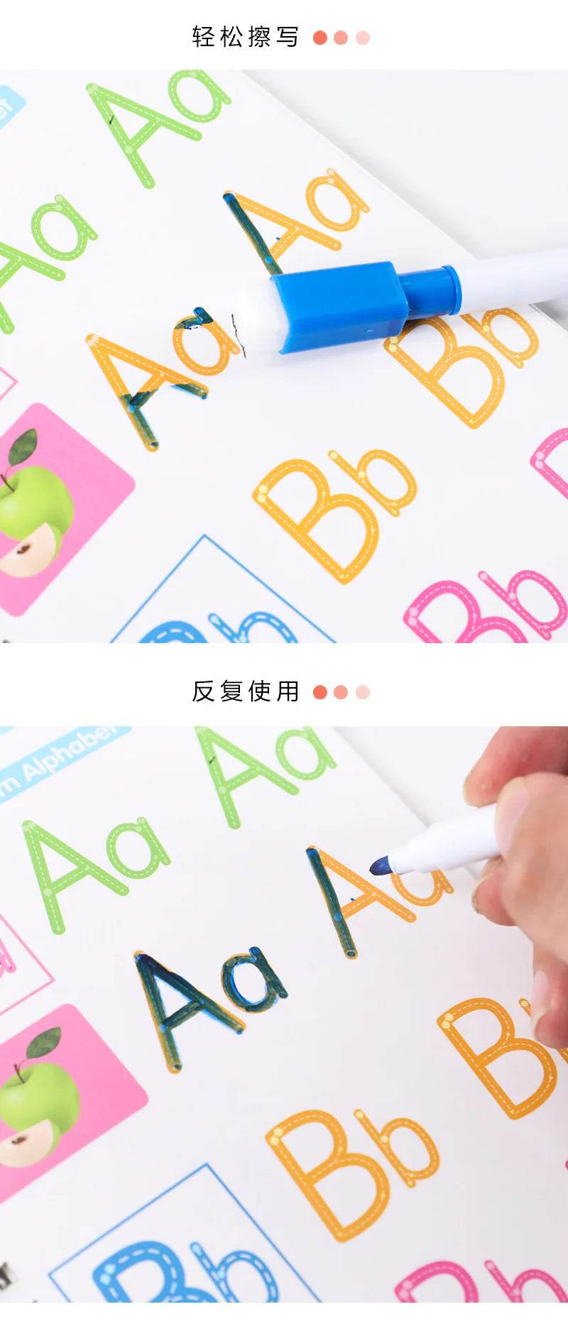 Children Notebook Waterproof White Hard Paper Board Erasable Pen Reusable Magic Books Kids Calligraphy Practice - ToylandEU
