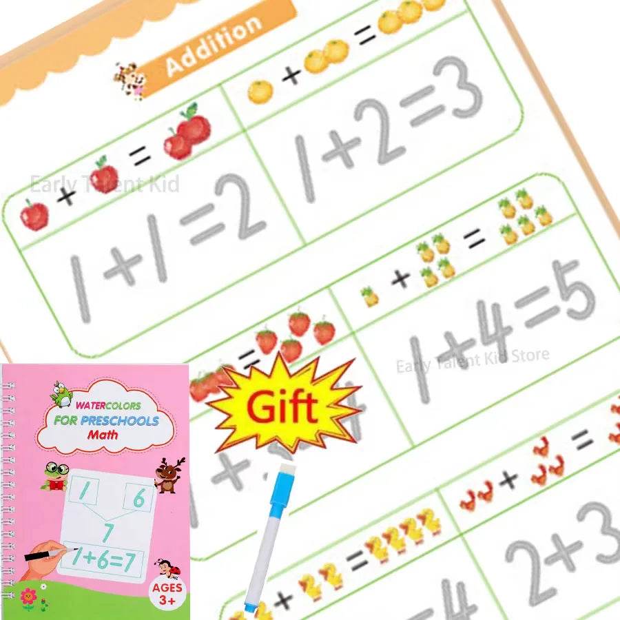 Children Notebook Waterproof White Hard Paper Board Erasable Pen Reusable Magic Books Kids Calligraphy Practice - ToylandEU