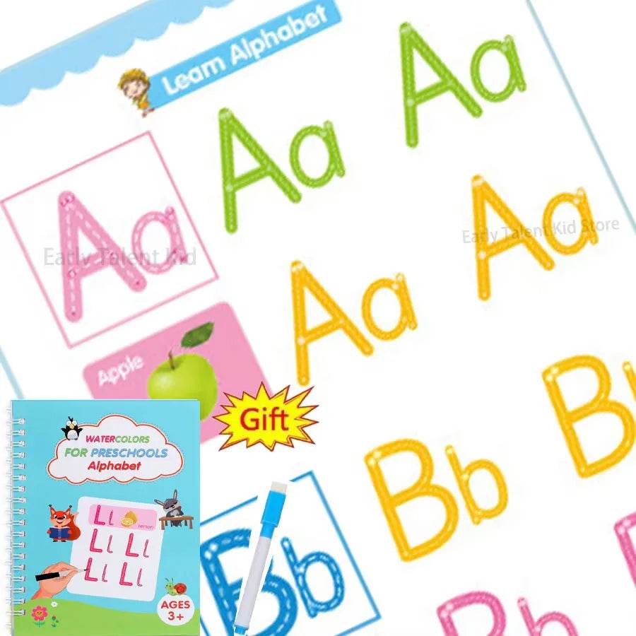 Children Notebook Waterproof White Hard Paper Board Erasable Pen Reusable Magic Books Kids Calligraphy Practice - ToylandEU