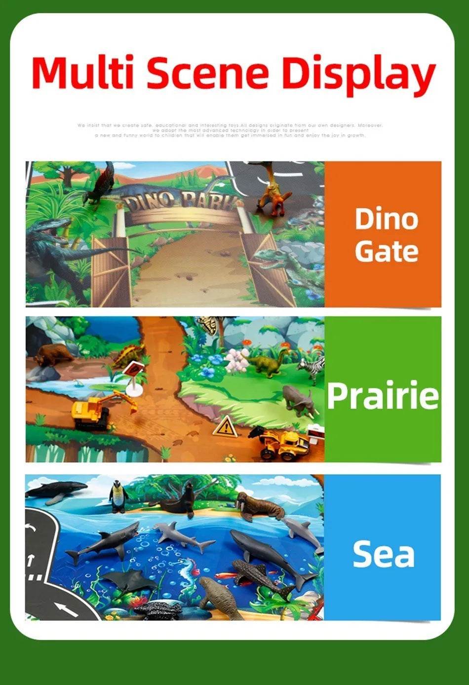 Children Playmat Activity Surface Waterproof Map Kids Animal Road Toy Baby Dinosaur Road Portable Carpet Farm Road Non-Toxic Mat - ToylandEU