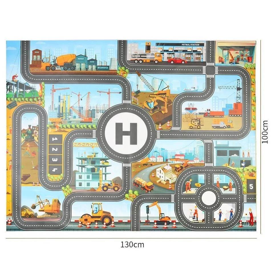 Children Playmat Activity Surface Waterproof Map Kids Animal Road Toy Baby Dinosaur Road Portable Carpet Farm Road Non-Toxic Mat - ToylandEU