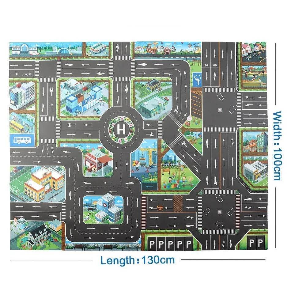 Children Playmat Activity Surface Waterproof Map Kids Animal Road Toy Baby Dinosaur Road Portable Carpet Farm Road Non-Toxic Mat - ToylandEU