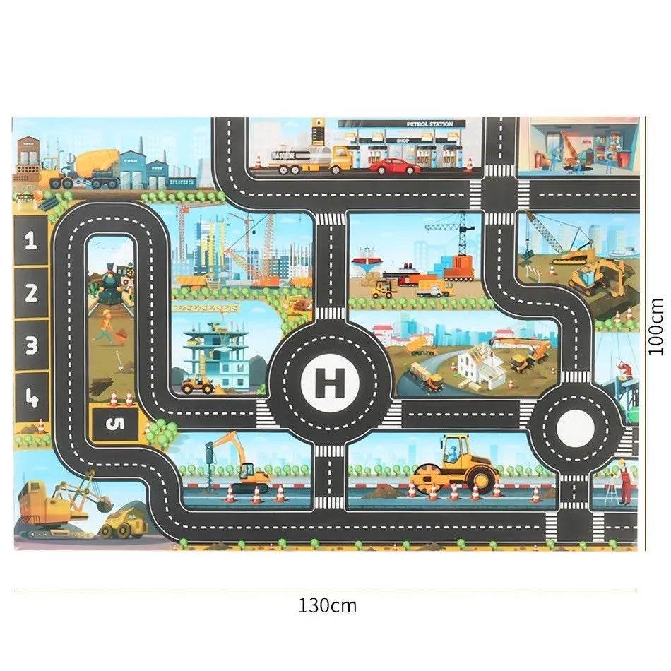 Children Playmat Activity Surface Waterproof Map Kids Animal Road Toy Baby Dinosaur Road Portable Carpet Farm Road Non-Toxic Mat - ToylandEU