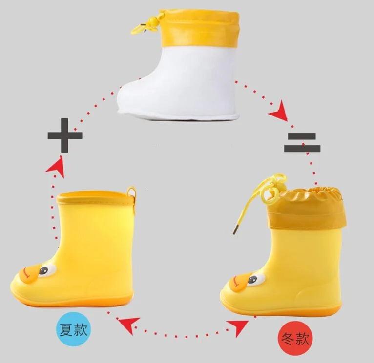 Children Rain Boots | Cartoon Animal Warm Liner | Toylandeu