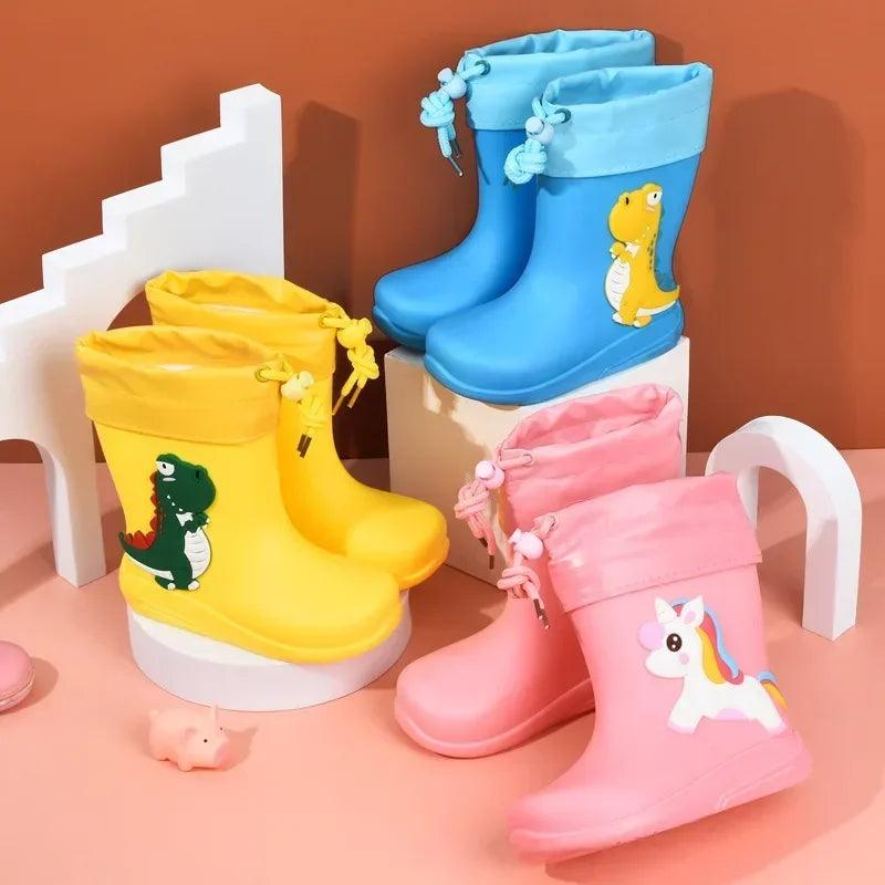 Children Rain Boots | Fleece Lined Lighted Sole | Toylandeu