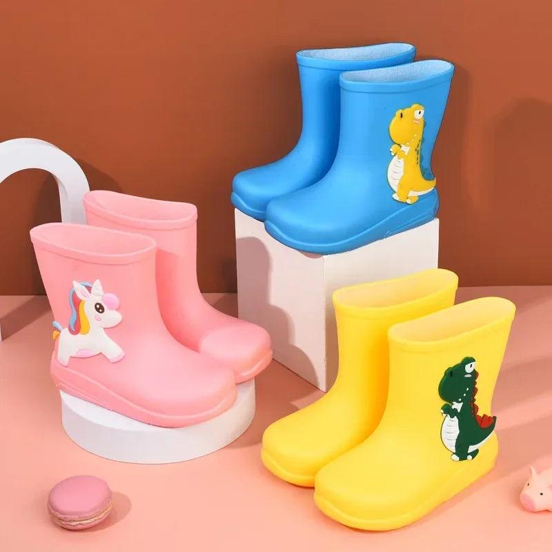 Children Rain Boots | Fleece Lined Lighted Sole | Toylandeu