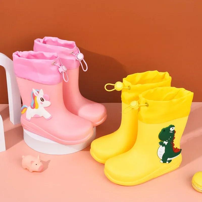 Children Rain Boots | Fleece Lined Lighted Sole | Toylandeu