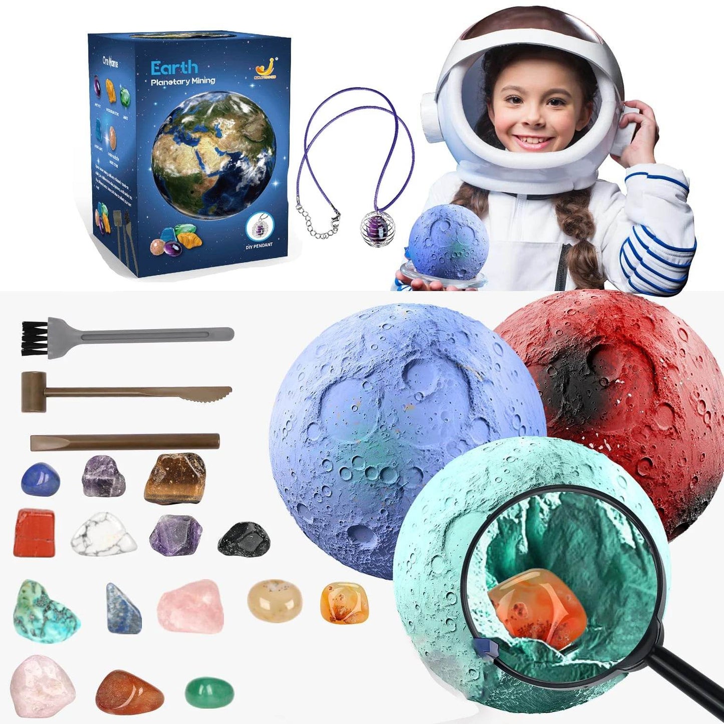 Children's Archaeology Digging Treasure Planet Gem Ore Exploration of The Solar System Mining Science Education Educational Toys - ToylandEU