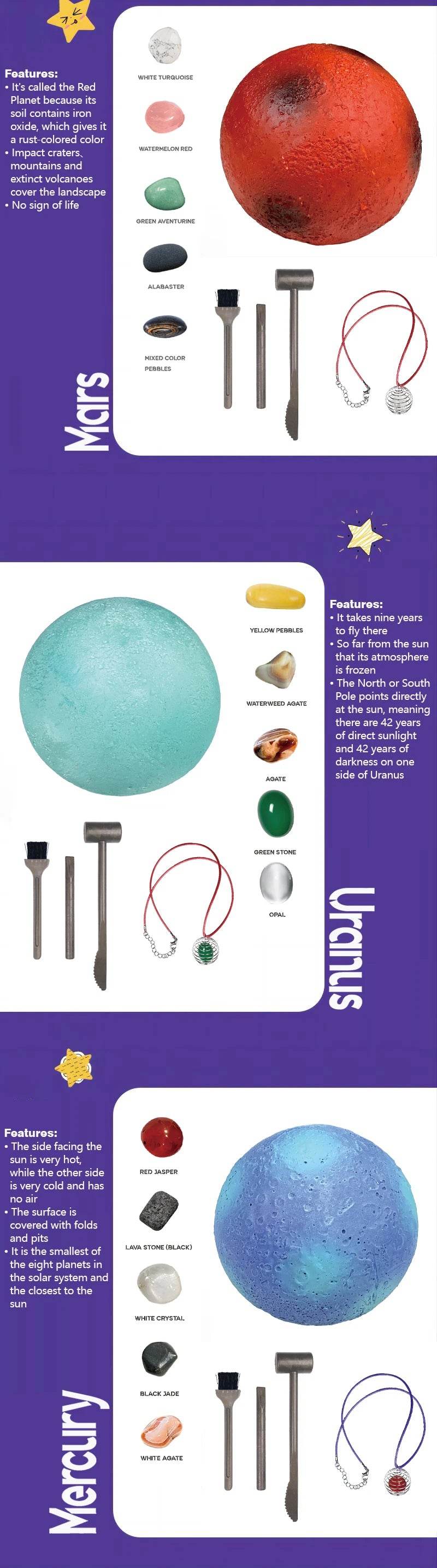 Children's Archaeology Digging Treasure Planet Gem Ore Exploration of The Solar System Mining Science Education Educational Toys - ToylandEU