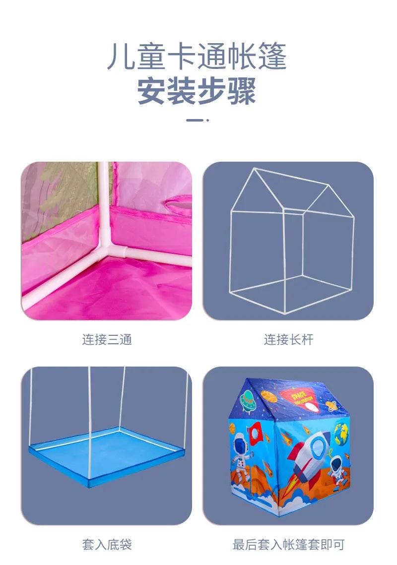 Children's Folding Play Tents Playhouse Indoor Outdoor Tent for Kids - ToylandEU