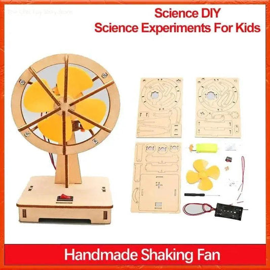  Children's Handmade Diy Electric Shaking Fan Scientific Education Wooden Toy Kit -  ToylandEU™