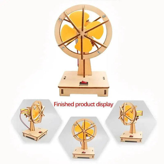  Children's Handmade Diy Electric Shaking Fan Scientific Education Wooden Toy Kit -  ToylandEU™