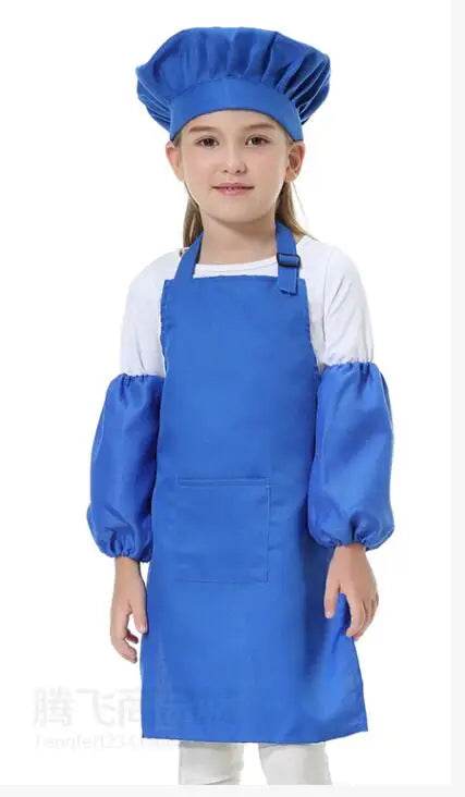 Children's Polyester Apron Set with Chef Hat Custom Print Logo for Painting and Baking - ToylandEU