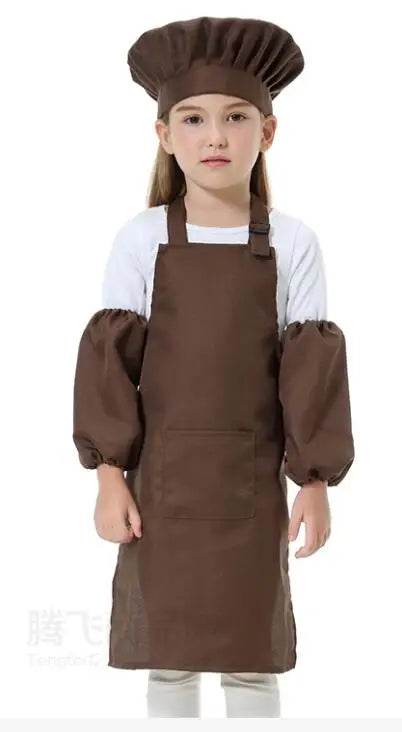 Children's Polyester Apron Set with Chef Hat Custom Print Logo for Painting and Baking - ToylandEU