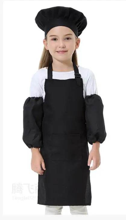 Children's Polyester Apron Set with Chef Hat Custom Print Logo for Painting and Baking - ToylandEU