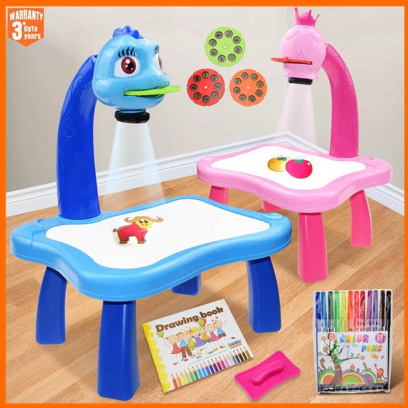Children's Projector Art Painting Toy Table Drawing Board Desk Arts Crafts Educational Drawing Learning Tools Girl Toys - ToylandEU