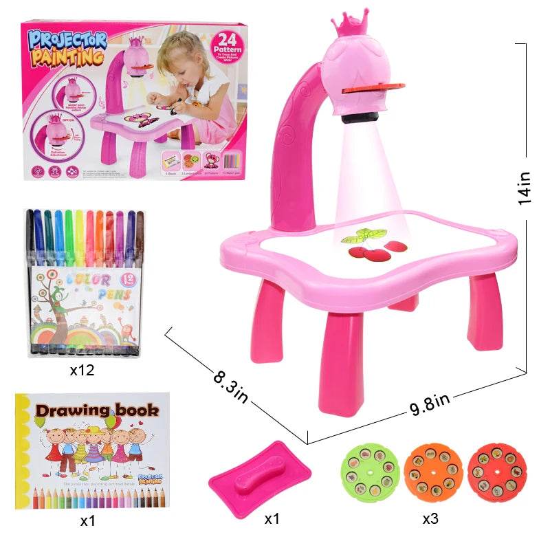 Children's Projector Art Painting Toy Table Drawing Board Desk Arts Crafts Educational Drawing Learning Tools Girl Toys - ToylandEU