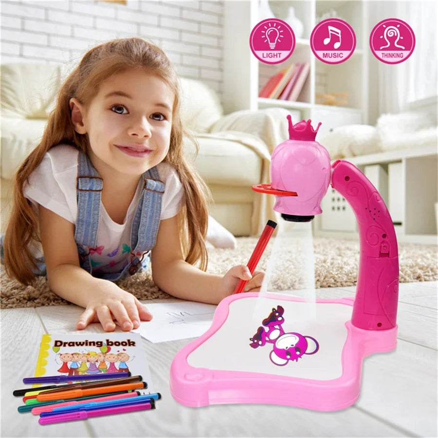 Children's Projector Art Painting Toy Table Drawing Board Desk Arts Crafts Educational Drawing Learning Tools Girl Toys - ToylandEU