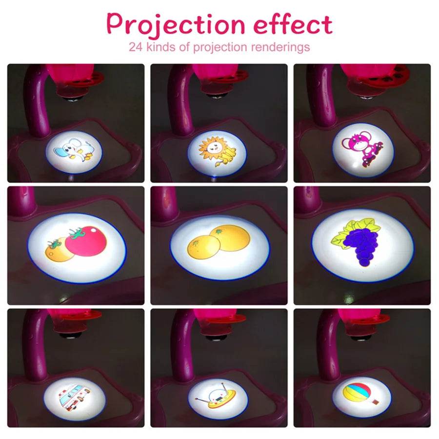 Children's Projector Art Painting Toy Table Drawing Board Desk Arts Crafts Educational Drawing Learning Tools Girl Toys - ToylandEU