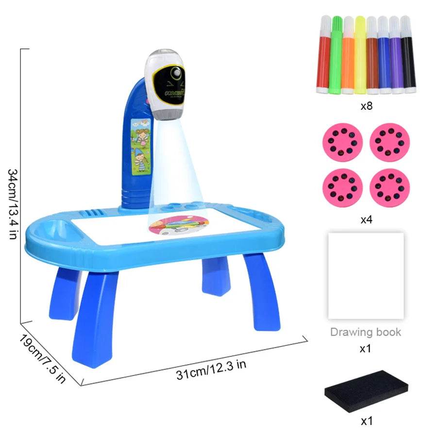 Children's Projector Art Painting Toy Table Drawing Board Desk Arts Crafts Educational Drawing Learning Tools Girl Toys - ToylandEU