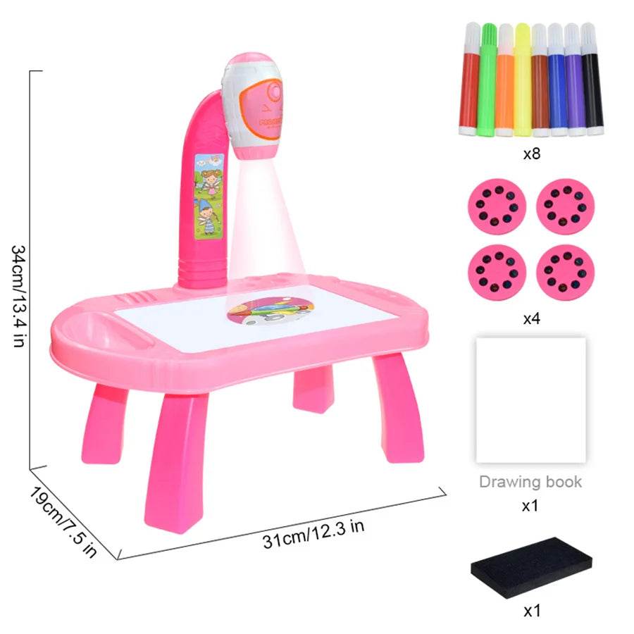 Children's Projector Art Painting Toy Table Drawing Board Desk Arts Crafts Educational Drawing Learning Tools Girl Toys - ToylandEU