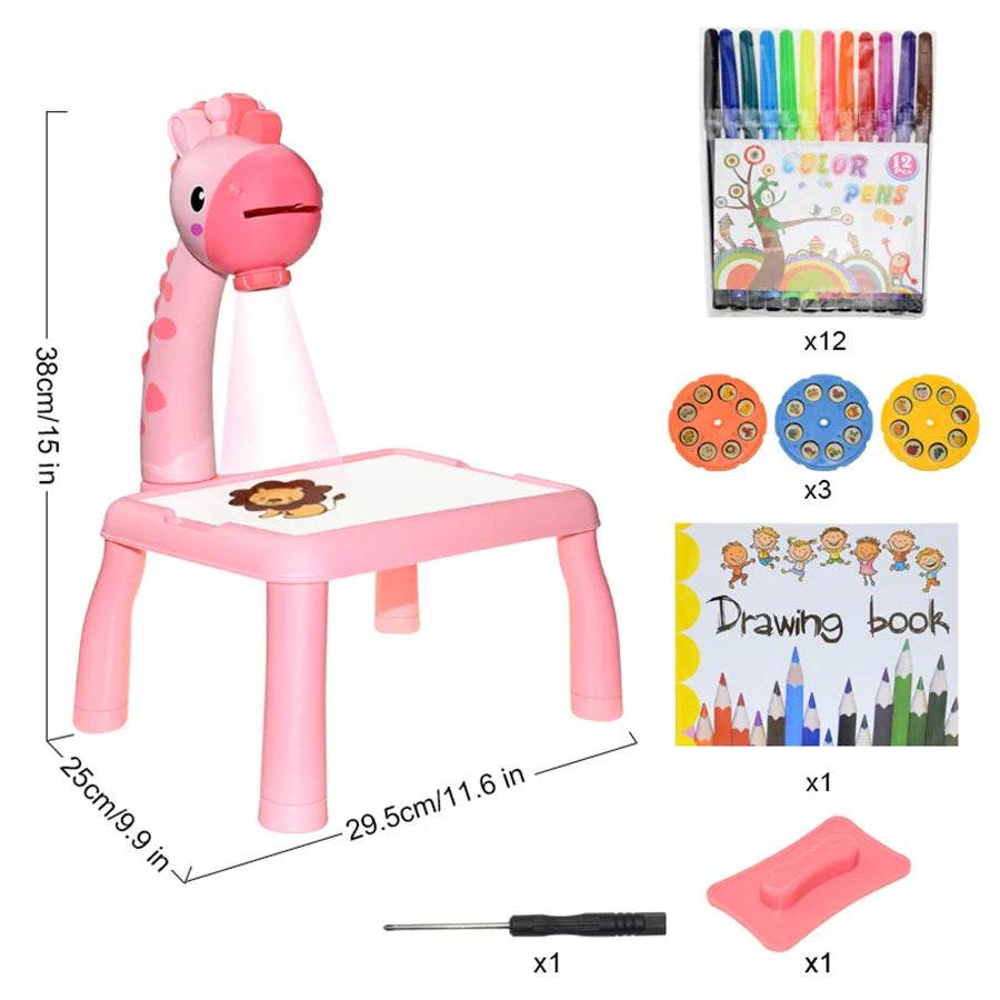 Children's Projector Art Painting Toy Table Drawing Board Desk Arts Crafts Educational Drawing Learning Tools Girl Toys - ToylandEU