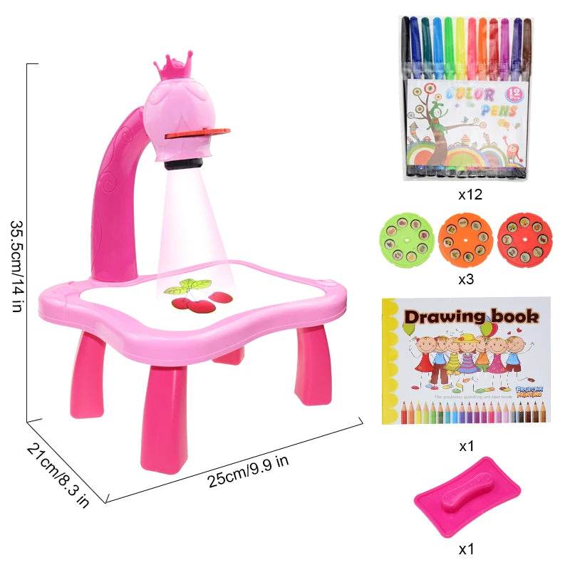 Children's Projector Art Painting Toy Table Drawing Board Desk Arts Crafts Educational Drawing Learning Tools Girl Toys - ToylandEU