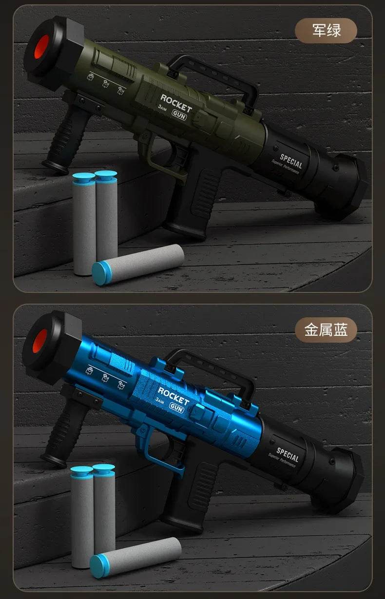 Children's RPG Rocket Launcher Soft Bullet Gun Toy Manual Loading Simulation Rocket Launcher for Boys Christmas 2025 - ToylandEU