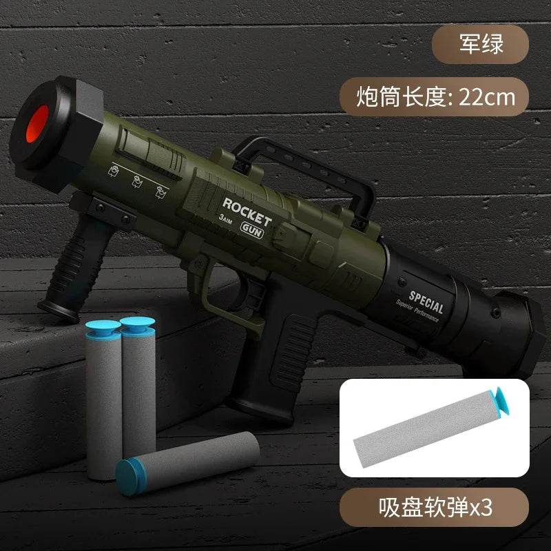 Children's RPG Rocket Launcher Soft Bullet Gun Toy Manual Loading Simulation Rocket Launcher for Boys Christmas 2025 - ToylandEU