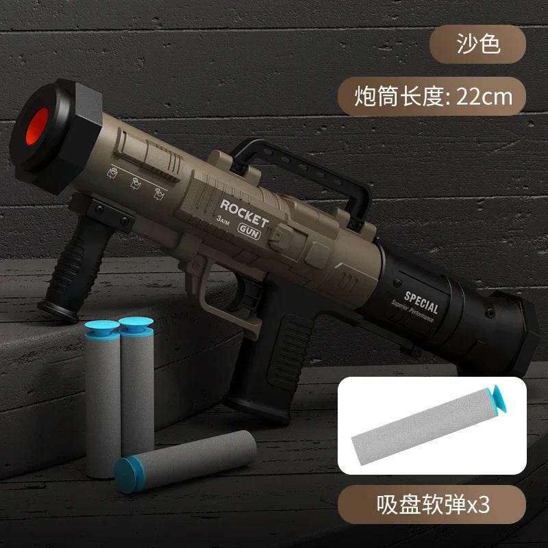 Children's RPG Rocket Launcher Soft Bullet Gun Toy Manual Loading Simulation Rocket Launcher for Boys Christmas 2025 - ToylandEU
