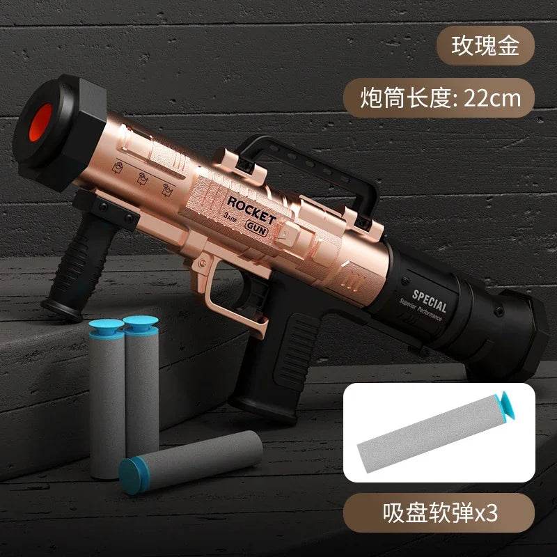 Children's RPG Rocket Launcher Soft Bullet Gun Toy Manual Loading Simulation Rocket Launcher for Boys Christmas 2025 - ToylandEU