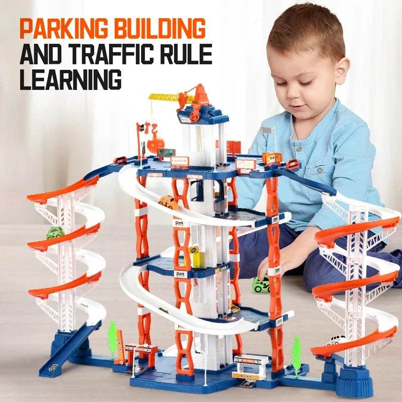 Children's Rail Track Parking Lot 5-Layer Building Toy - ToylandEU