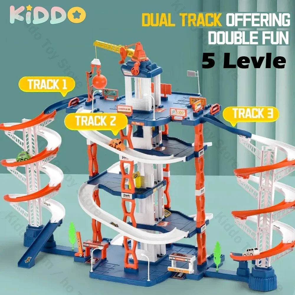 Children's Rail Track Parking Lot 5-Layer Building Toy - ToylandEU
