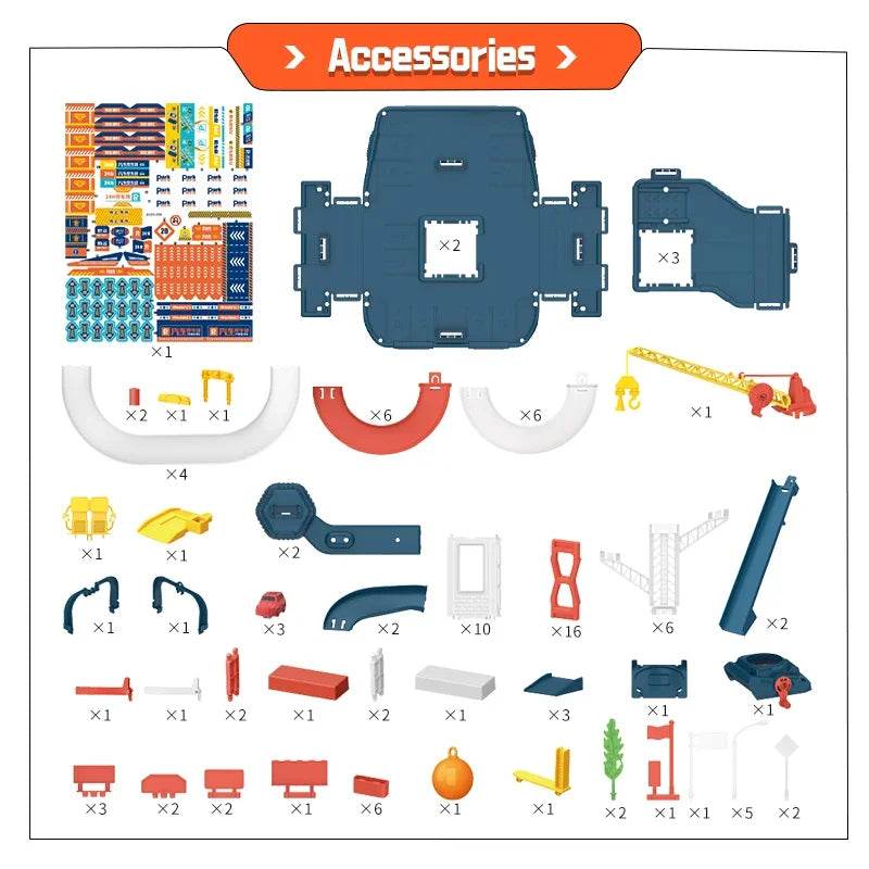 Children's Rail Track Parking Lot 5-Layer Building Toy - ToylandEU