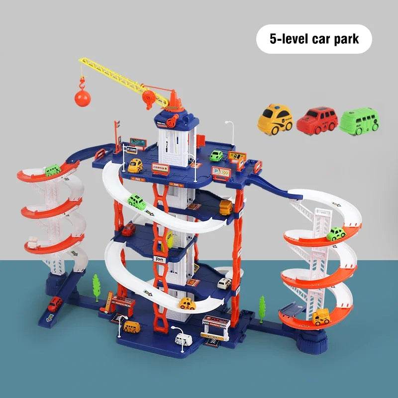 Children's Rail Track Parking Lot 5-Layer Building Toy - ToylandEU
