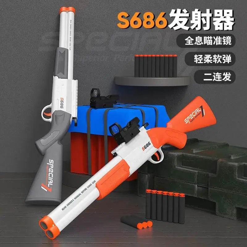  Children's S686 Double-Barreled Shotgun Soft Bullet Gun -  ToylandEU™