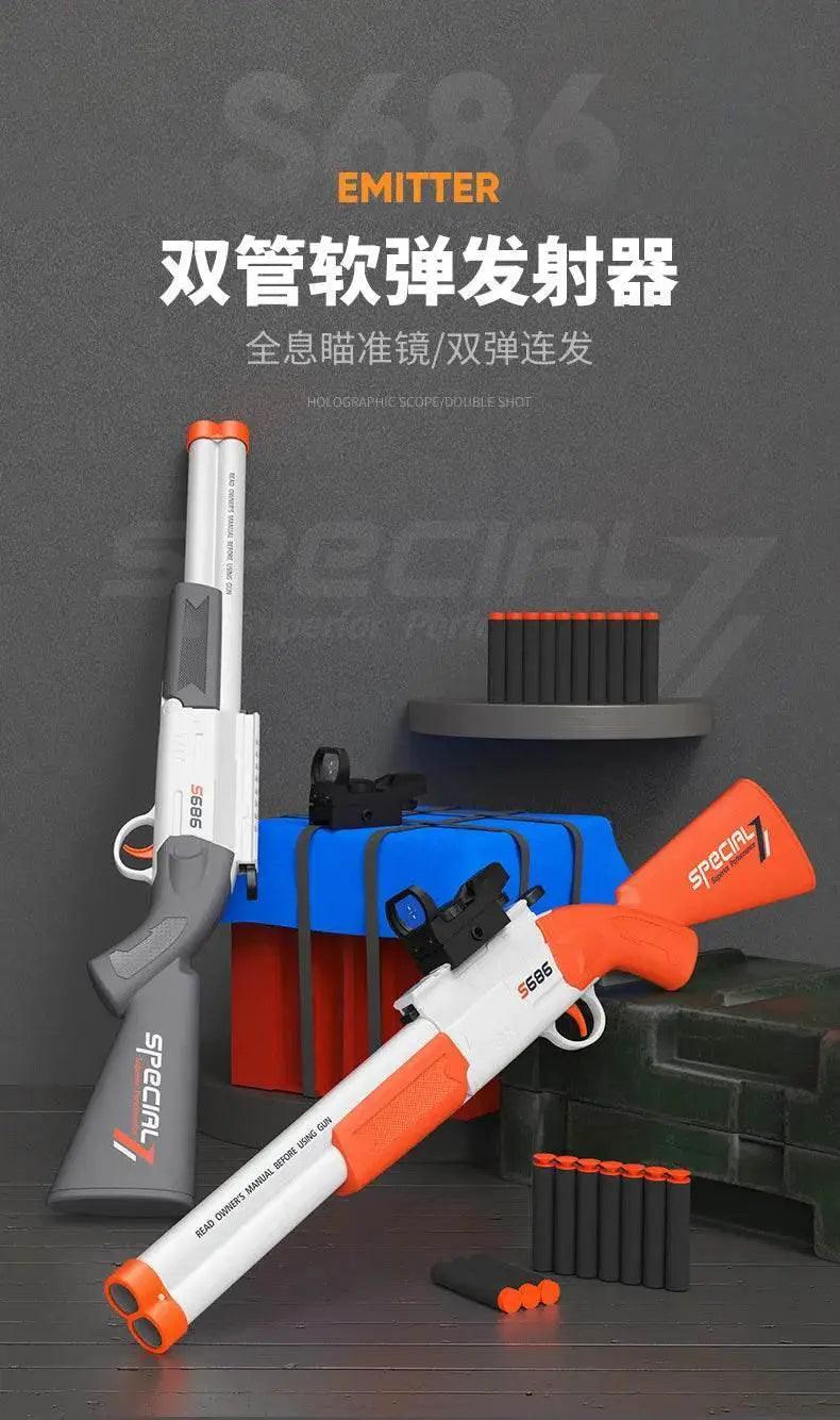  Children's S686 Double-Barreled Shotgun Soft Bullet Gun -  ToylandEU™