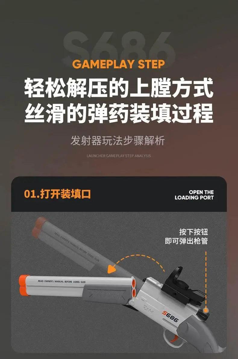  Children's S686 Double-Barreled Shotgun Soft Bullet Gun -  ToylandEU™