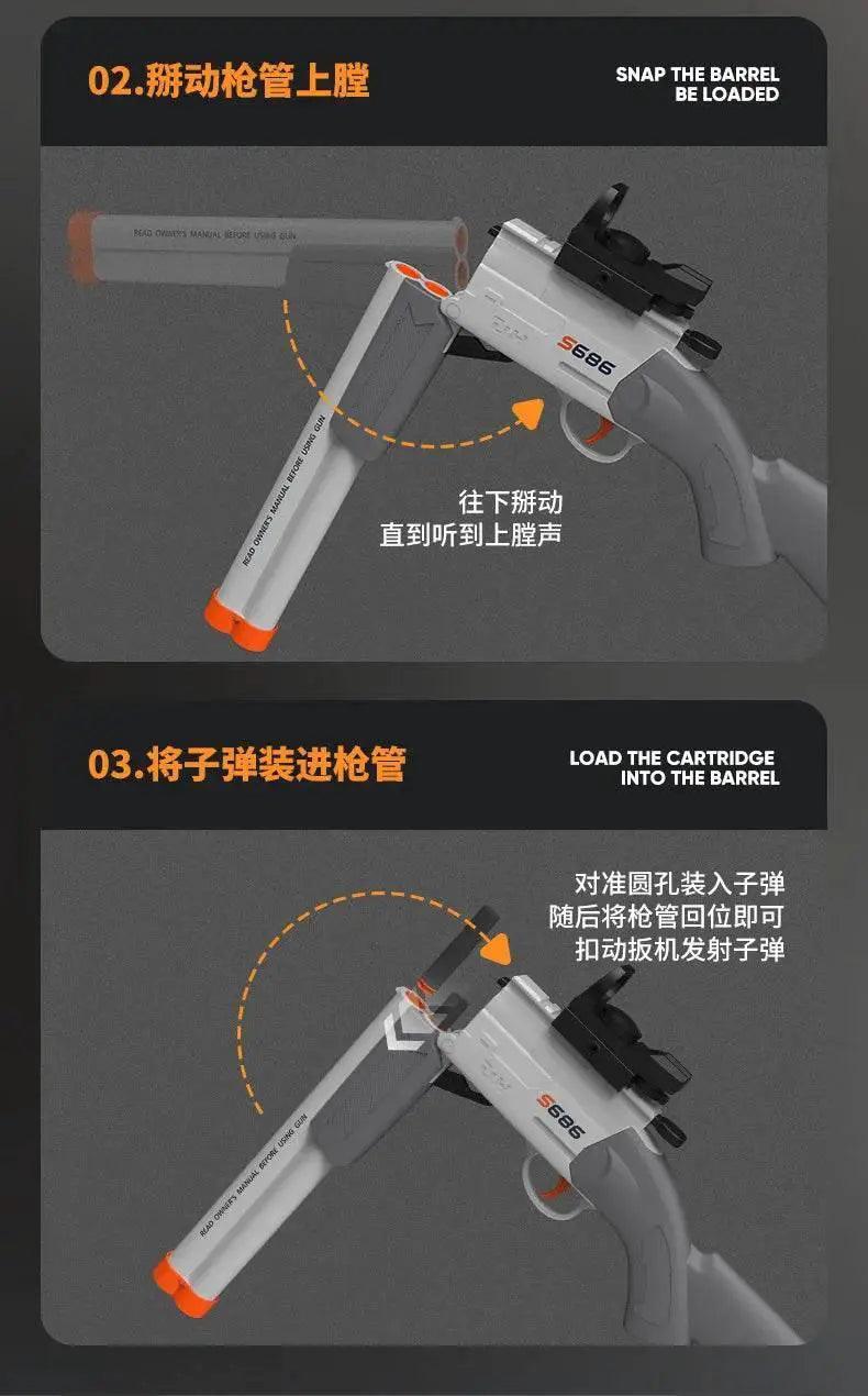  Children's S686 Double-Barreled Shotgun Soft Bullet Gun -  ToylandEU™
